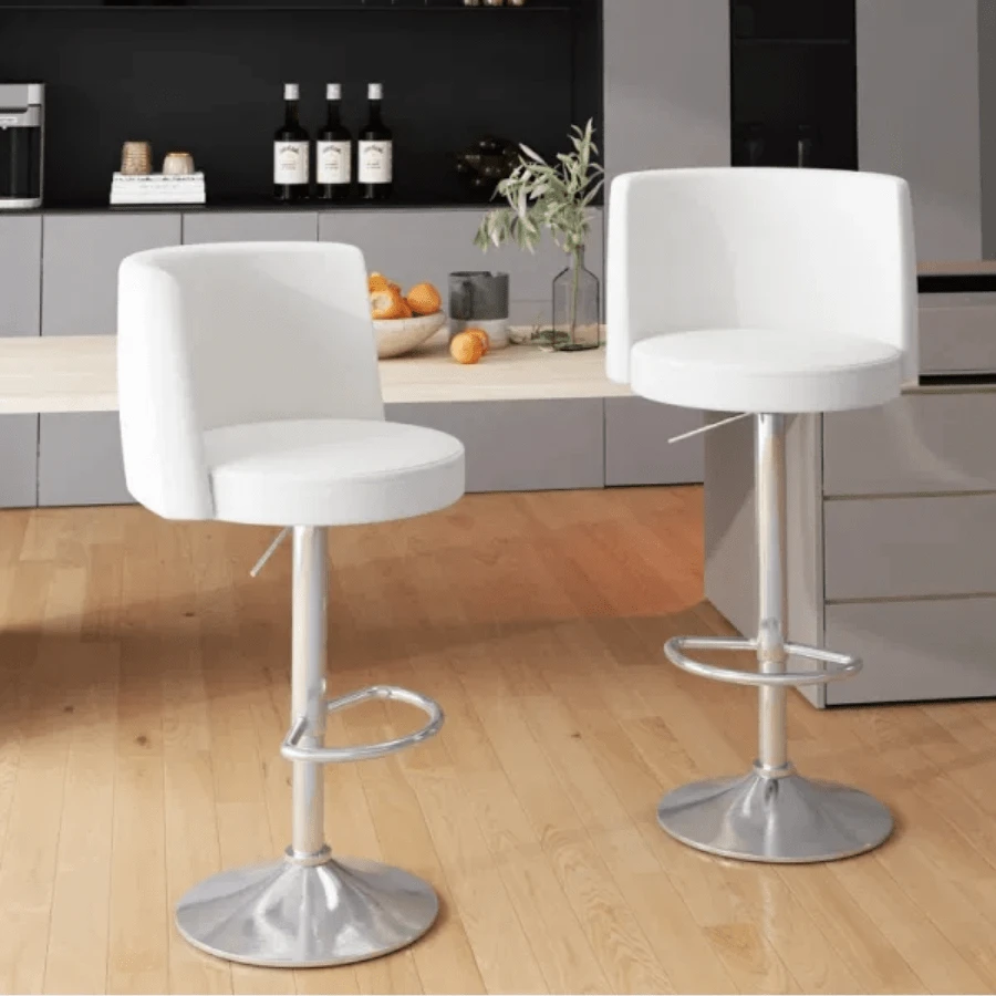 Steel Bar Stools Grade Modern Leather Bar Chair With Backrest Swivel