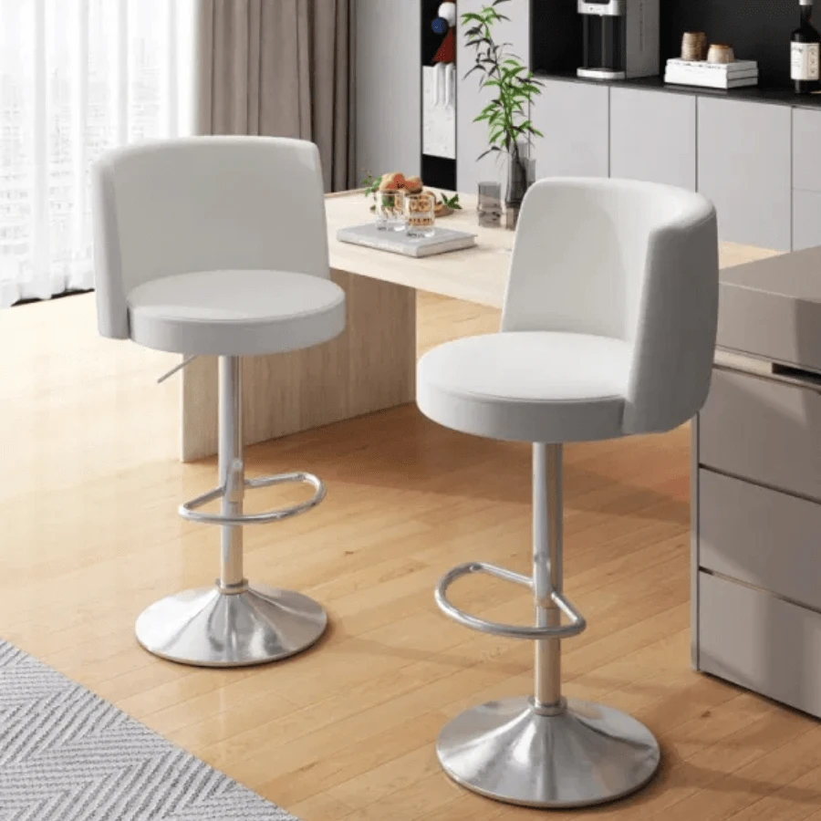 Steel Bar Stools Grade Modern Leather Bar Chair With Backrest Swivel