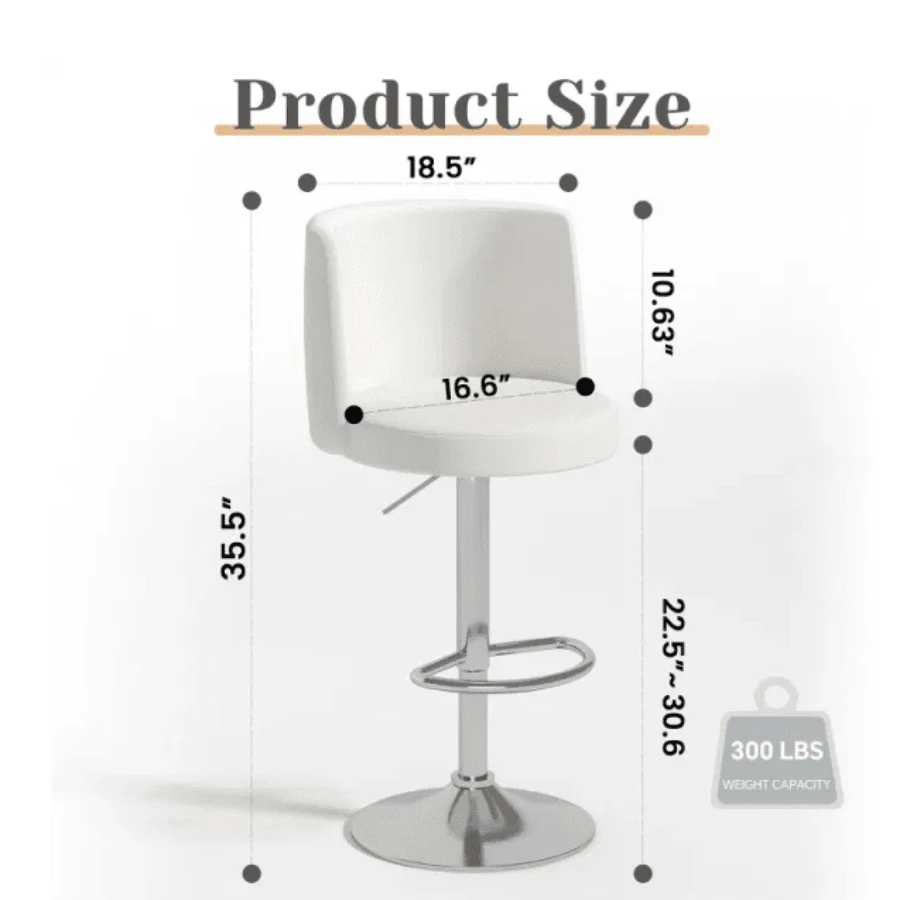 Steel Bar Stools Grade Modern Leather Bar Chair With Backrest Swivel
