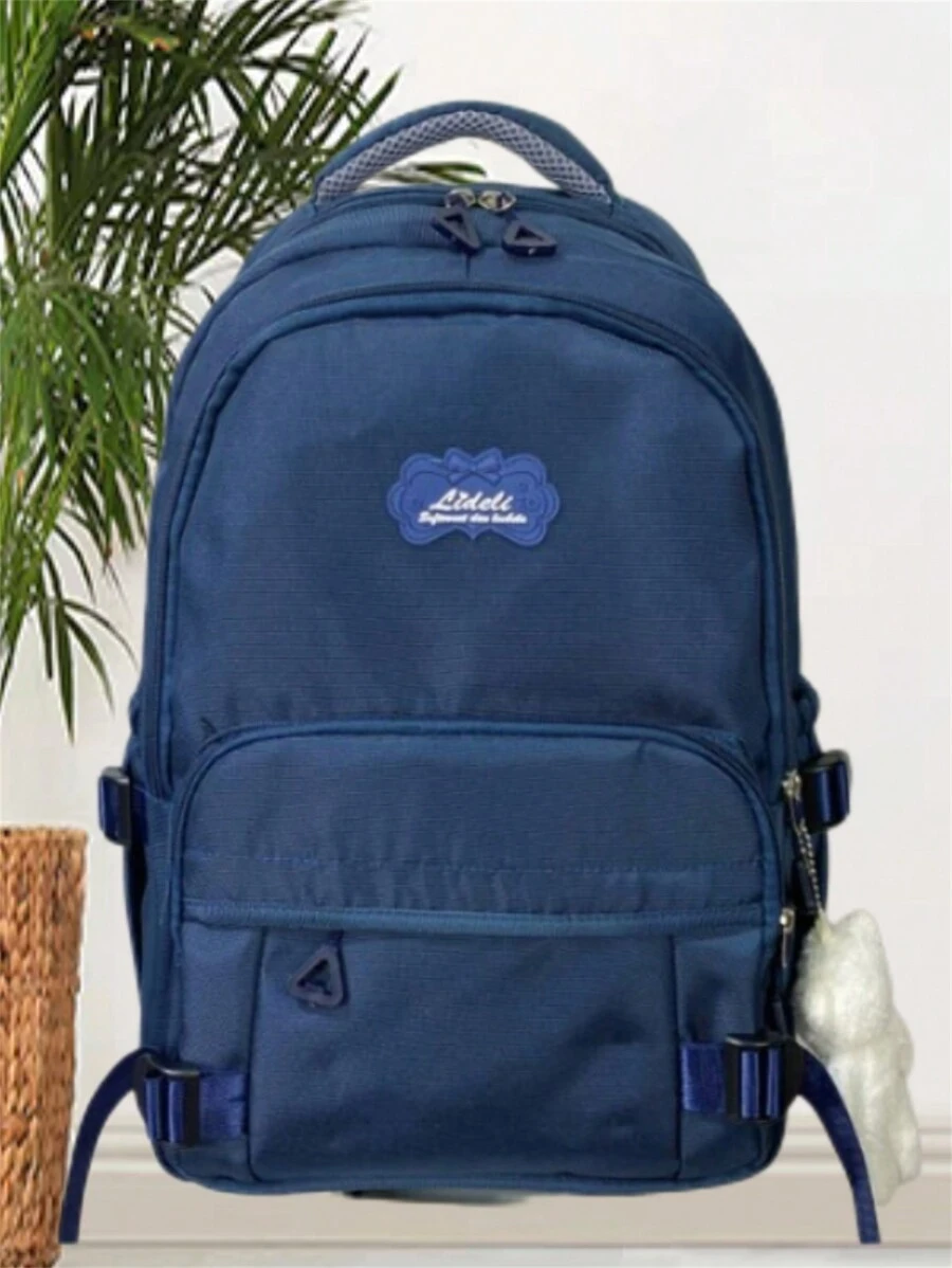 Women Waterproof Backpack Korean Style Casual School Work Travel Multifunctional With Buckle And Zipper - 藍色 - 查看 1