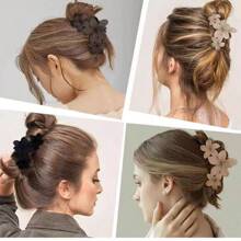 1/4/12 Stück tropisches Muster, lässig elegante ABS Harz süße Haarklammer Accessoires, geeignet für alle Jahreszeiten, Herbst Haarklammern, Blumen Haarspangen, Herbst Dekor Accessoires für Frauen, Blumenklammern Winter für Urlaubsoutfits Frau