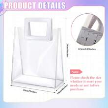 5 Pcs Clear Gift Bag With Handles Transparent Plastic Gift Tote Bags Reusable White Red Pink Goodie Bags For Valentine's Day Wedding Christmas Birthday Party Supplies Valentine's Day Valentines Valentine's Day Decor Valentine's Day Valentine Valentine's Day Valentines Gifts - Clear - View 3