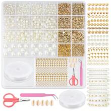 890pcs Bracelet Beads Making Kit, DIY Pearl Elegant Fashion Crystal Decorations, Suitable For Holiday, Party, Gift