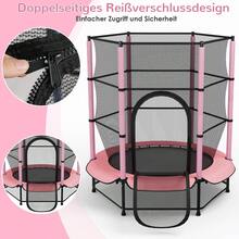 Trampoline Outdoor Ø 140cm X162cm, Trampoline Indoor Children With Net, Zipper, Protective Ground Net Garden Trampoline Up To 45 Kg, Children's Trampoline For 3 Years - Pink - View 4