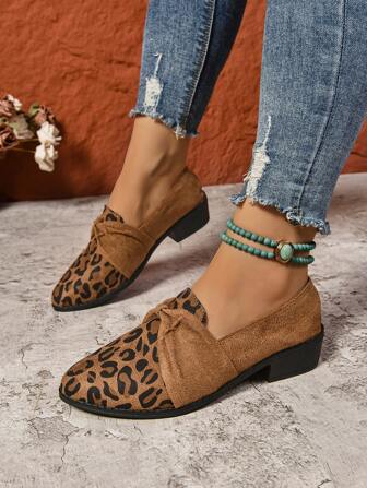 2024 Fall New Casual Flats Plus Size Wide Mouth Square Heel Fashion Loafers