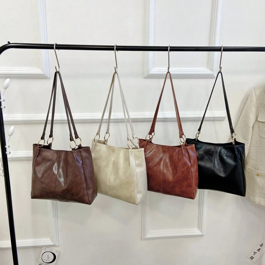 1 件女式 PU 皮革大容量单肩包，适合日常、工作、休闲、通勤、节日礼物