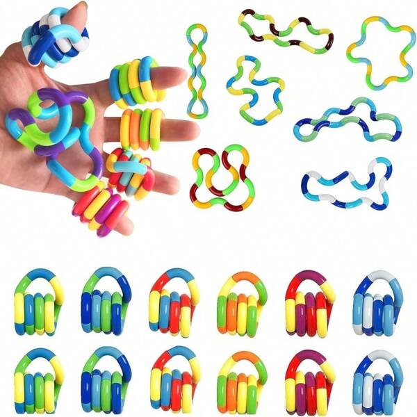1/3/5/10/20 peças de brinquedos sensoriais para adultos autistas, brinquedos de torção de dedos, brinquedos para alívio da ansiedade e do estresse, brinquedos coloridos e silenciosos para os dedos, cores aleatórias
