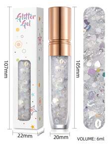 1 件装闪光果冻凝胶，女士美人鱼妆，无闪光果冻凝胶，全息 3D 发光混合，彩虹闪光效果，适用于头发、面部、眼影、身体、舞台妆、派对节日、结婚周年纪念装饰 - 透亮白 - 查看 4