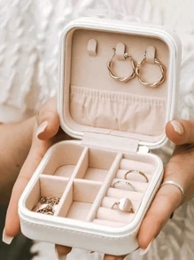 1 pieza Mini organizador de joyería, organizador de joyería de viaje con cremallera, estuche de regalo para damas, estantería multiusos para exhibición de joyas, apto para anillos, colgantes, aretes, collares y talla grande. - Caja de regalo adecuada para niñas y damas, caja de regalo de Halloween, caja de regalo de Navidad, organizador de maquillaje de verano, vacaciones, decoración del hogar, accesorios para el baño, de vuelta a la escuela