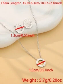 1set/3pcs 2025 New Roman Digital Ring Buckle Gold Color Stainless Steel Zirconia Necklace Earrings Wedding Jewelry Set