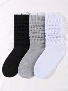 3pairs Women Winter Socks Warm Thick Knit Soft Vintage Casual Crew Socks Fuzzy Socks Wool Socks For Women - Multicolor - View 5