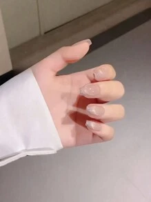 10 Stück Katzenauge Glitzer Nagel Folie, luxuriöses minimalistisches Modedesign, wiederverwendbare Aufklebe-Nägel Nagelbedarf - Aprikosenfarben - Übersicht 3