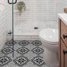 12 piezas de baldosas de vinilo esmerilado y grueso para piso de cocina y baño, pegatinas impermeables autoadhesivas para salpicadero y pared