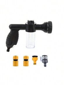 1件装洗车水枪 - 泡沫喷枪，带皂液罐和花园软管喷嘴，高压清洗机，清洁力强劲！ - A - 查看 2