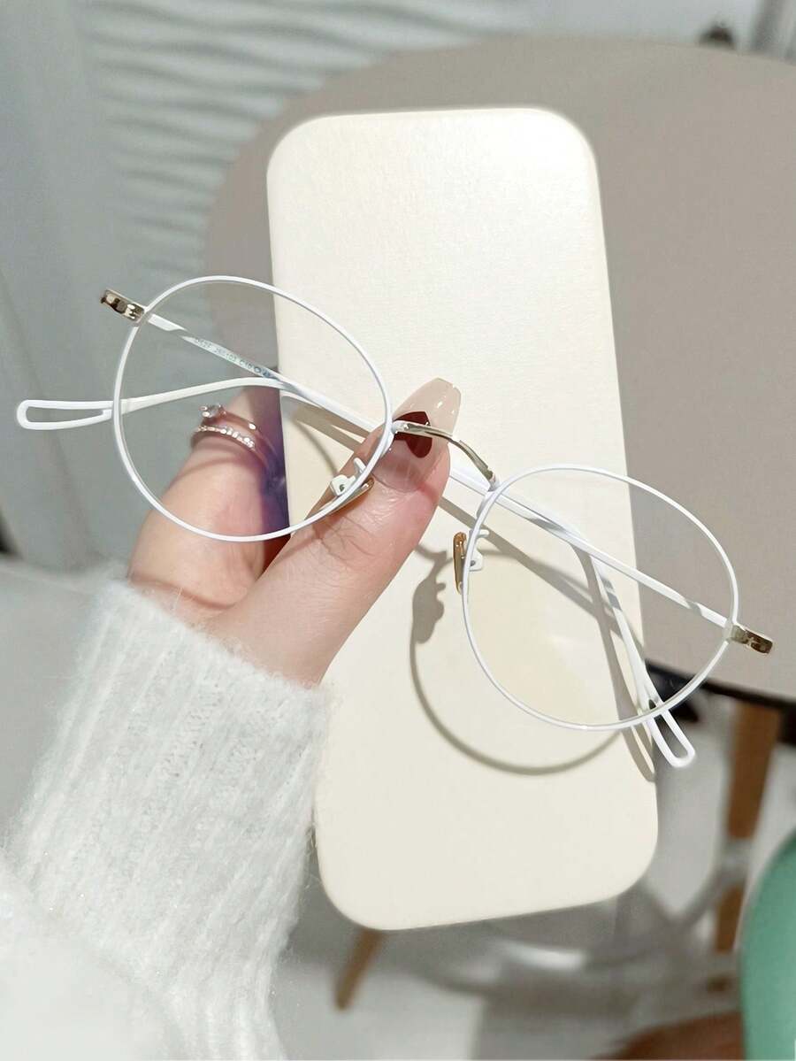 Kính mát gọng nhỏ hình bầu dục thời trang mới 2024 dành cho nữ tròng kính Plano - khung hình bầu dục - Xem 1