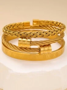 时尚不锈钢罗马数字女式手链适合日常佩戴