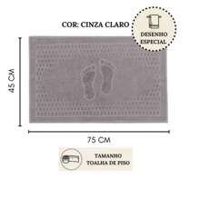 Kit 5 Large Bathroom Floor Mat 100% Cotton Terry Towel Great Absorption Lara Pezinho - 紅色 - 查看 5