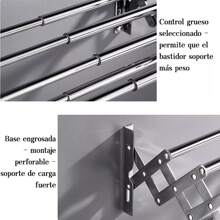 MEFENY Perchero retráctil,Tendedero de Pared, Tendedero Acordeón,Tendedero De Pared Plegable En Inoxidable Retractil Facil,Genérico Tendedero Plegable portátil, Perchero, tendedero de Pared retráctil, tendedero de Ropa Plegable, Acero Inoxidable 304, Ahorra Espacio, para casas y apartamentos, áreas de piscinas interiores y exteriores, cuartos de lavado, cuartos de barro, dormitorios, baños, patios traseros soleados y más. - Plateado - Ver 5