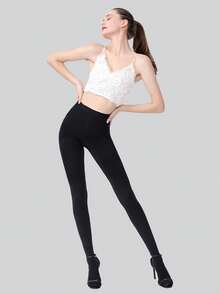 1/2/5 双塑身紧身裤透明袜子紧身裤，黑色，春/秋/冬，无缝控制上衣连裤袜 - 彩色 - 查看 7