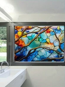 1pc PVC Window Privacy Film Static Clings Stickers Rainbow Film For Glass Door Heat Control Anti UV Color Shattered Creativity - Multicolor - View 9