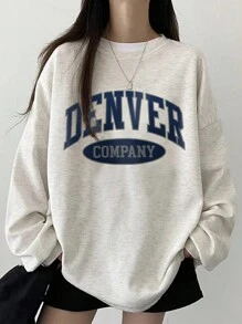 秋冬新款宽松休闲圆领可爱图案印花长袖T恤女