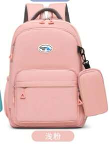 Girls School Backpacks With Refrigerator Door Opening Style New Style Waterproof For Students And Children Large Capacity With Pencil Case - Màu Hồng baby - Xem 1