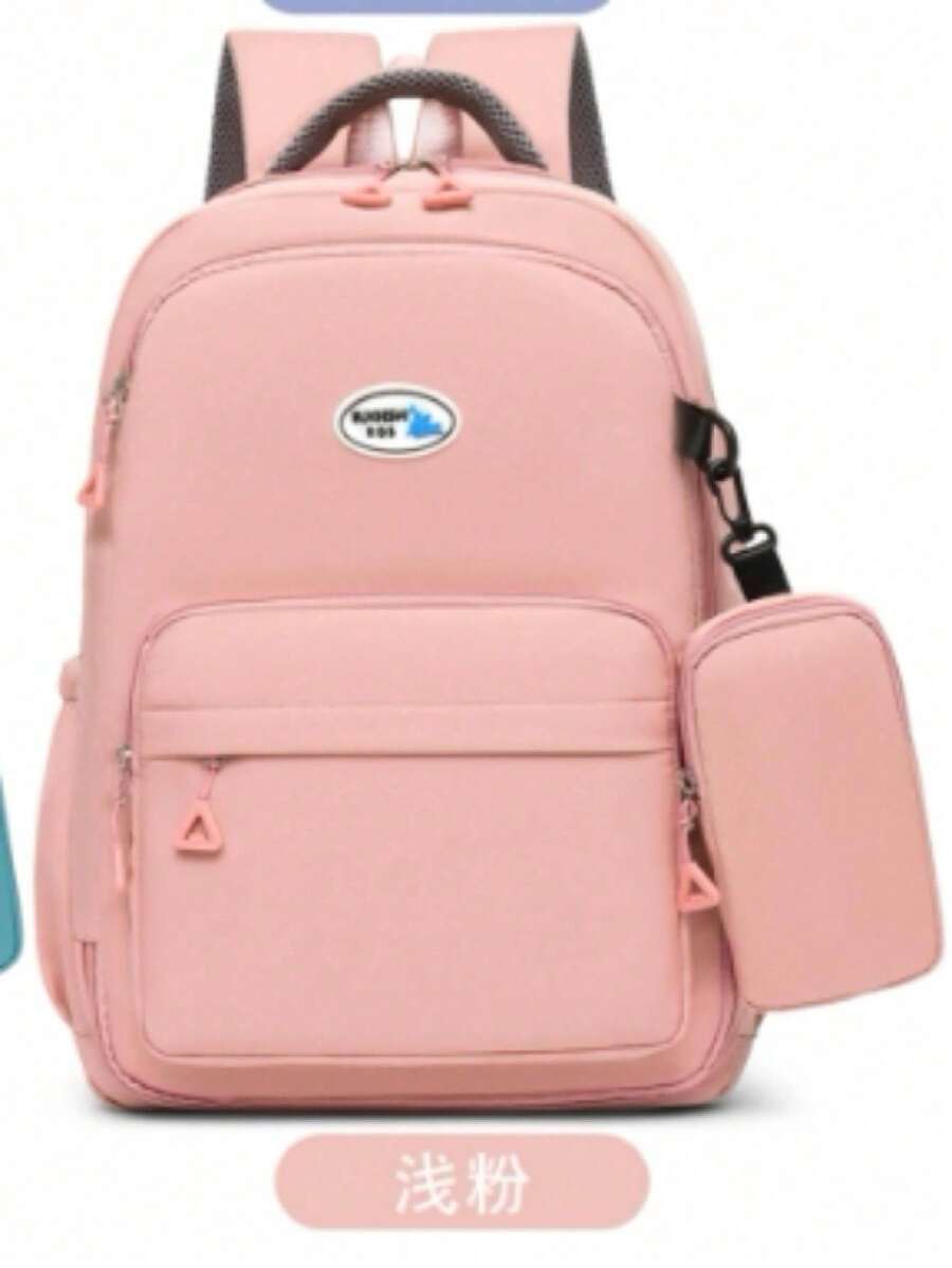 Girls School Backpacks With Refrigerator Door Opening Style New Style Waterproof For Students And Children Large Capacity With Pencil Case - Màu Hồng baby - Xem 1