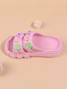 Kinder/Kleinkinder Anti-Rutsch Sandalen mit Blumenmuster, atmungsaktive Cut Out Outdoor-Hausschuhe für Jungen & Mädchen im Sommer - Pink - Übersicht 8