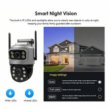 SWVW Camera an ninh PTZ WiFi có dây 2K 4MP ống kính kép (2x2MP) ngoài trời với góc siêu rộng, Camera 360 độ cắm điện 2,4 GHz, Phát hiện người/xe, Còi báo động, Tầm nhìn ban đêm màu, 2,4GWIFI Camera an ninh gia đình trong nhà và ngoài trời, Camera WIFI không dây, Camera IP, Camera PTZ, Camera vòng, Không có Camera giám sát, Camera CCTV, Camera thú cưng, Camera giám sát IP PTZ ngoài trời trong nhà thông minh - Phích cắm loại C của EU (220-240V) - Xem 7