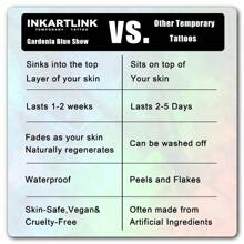 INKARTLINK 革命性技术纹身，半永久纹身，猫，逼真纹身，心形纹身，临时纹身，假纹身，防水，真实纹身外观，小众设计纹身，果汁纹身，植物纹身 - 黑色 - 查看 7