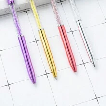 1 支水晶皇冠圆珠笔、定制字母礼品笔、多色旋转文具 - 多色 - 查看 3