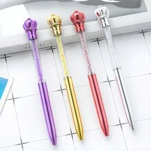 1 支水晶皇冠圆珠笔、定制字母礼品笔、多色旋转文具 - 多色 - 查看 2