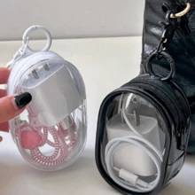 1pc Multi-Functional Storage Bag For Cosmetics, Electronic Cables, Perfume, Keys, Bracelets And Small Accessories,Portable Mini Transparent Zipper Storage Bag, Multifunctional Jewelry Organizer For Earphones, Charging Case, Keychain, Ring, Transparent Travel Accessory Pouch - Multicolor - View 2