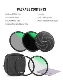 NEEWER Bộ lọc MCUV 5 trong 1, Bộ lọc CPL, Bộ lọc ND1000, Vòng chuyển đổi từ tính, Nắp ống kính Bộ lọc ống kính máy ảnh, Phù hợp với ống kính máy ảnh 82mm - 82mm - Xem 16
