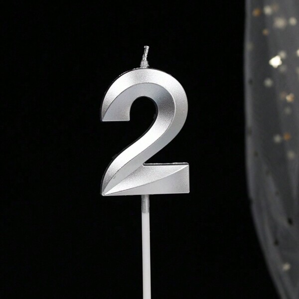 1 Stück Silber Zahlen Kerze 0-9 Geburtstags Kuchen Kerze Party Dekoration