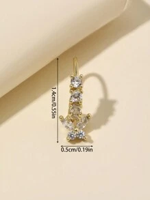 1pc Golden Delicate Butterfly Nose Ring, For Daily Wear Nose Piercing For Women