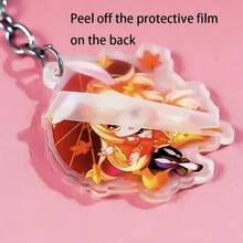 1PC Multi-Color Cute Dinosaur Ketchup Cookie Shape Acrylic Keychain Cartoon Character Acrylic Keychain Bag Pendant Mobile Phone Case Pendant Small Gift - Multicolor - View 8