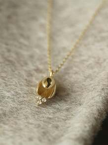 GAGAFEEL 1 S925 Sterling Silver Exquisite Elegant Fashion Sweet Bluebell Flower Zirconia Pendant Necklace For Women Daily Wear Friendship Birthday Jewelry Gift - Gold - View 4