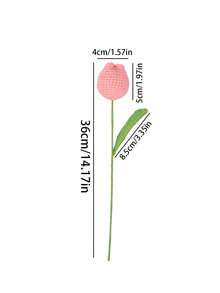 1 件针织郁金香人造花，手工针织钩针假花，家居装饰，适合节日礼物、生日礼物、送给爱人的礼物 - 彩色 - 查看 10