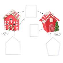 姜饼屋饼干模具套装，3D 塑料迷你圣诞屋饼干模具套件，迷你屋竹篱笆三角旗饼干模具 DIY 烘焙工具（8 件） - 白色 - 查看 9