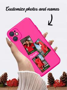 1pc Customized Christmas Fluorescent Shell Mobile Phone Case Compatible With Apple 16 15 14 13 12 11promax