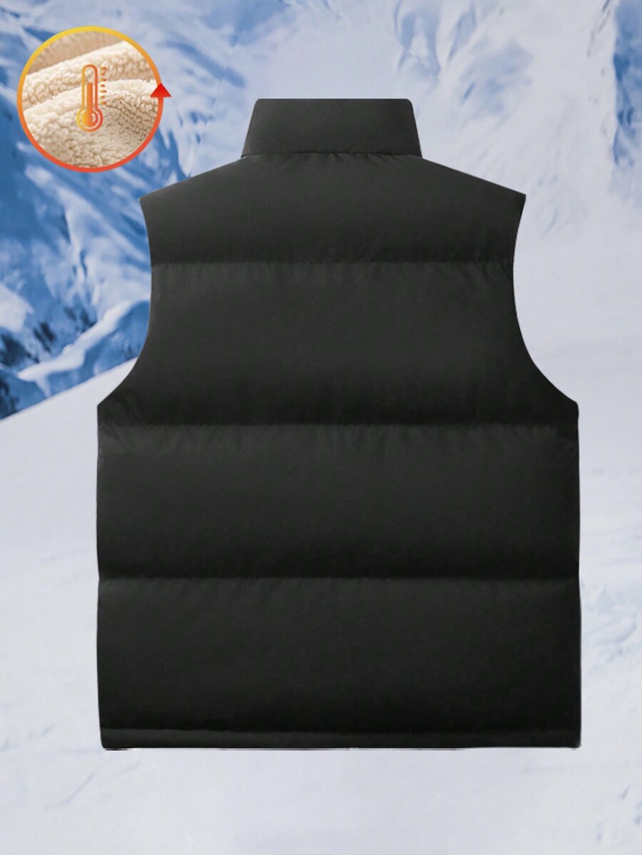 1pc Tween Boy Casual Outdoor Exercise Fleece Lined Thick Windproof Warm