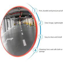 Youyijia Traffic Mirror Convex Road Safety Mirror Unbreakable 130 Degree Wide Angle Blind Spot Mirror With Wall Bracket For Road Safety Garage(30cm)