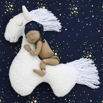 Newborn Baby Photography Props Horse Posing Pillow Newborn Photo Shooting Basket Filler Filling Unicorn Newborn Photo Props Posture Aid Photo Shoot Set For 0-6 Months Baby Baby Shower Family Decorations Gifts Baby Shower Easter Gift Things For Girls/Boys