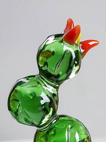 1 件创意水晶玻璃仙人掌植物花瓶（不含花瓶），4.4 英寸手工彩色玻璃工艺品，永恒仙人掌，小雏菊花室内/室外装饰，办公桌阳台趣味装饰配件 - 彩色 - 查看 4