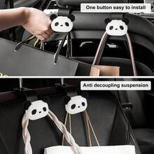 2 件装黄色雏菊花卡通挂钩汽车座椅靠背收纳袋，可爱卡通毛绒熊头，草莓，熊猫汽车装饰配件 - 均碼 - 查看 8