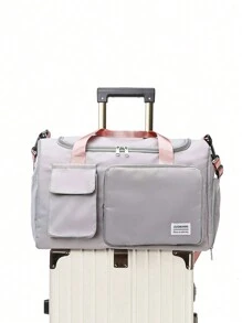 耐用尼龙可折叠手提袋，带独立鞋仓，适合存放运动服、瑜伽装备、旅行用品、学习用品