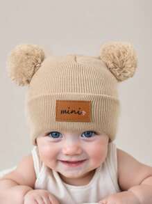 3pcs /3 Packs/1 Pc 0-16Y Unisex Black Beanie Hat For Toddler, Kids & Baby, Y2k Style, Newborn Knitted Hat For Outdoor, Warm Winter Cap Suitable For Daily Commute - Multicolor - View 5