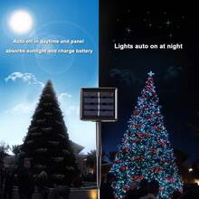 1pc Solar Christmas Lights, 50 LED/100 LED/200 LED/300 LED 8 Modes Outdoor Christmas String Lights, Waterproof Solar Fairy Lights For Christmas Tree, Fence, Holiday, Party, Balcony, Christmas Decor - Multicolor - 彩色 - 查看 3