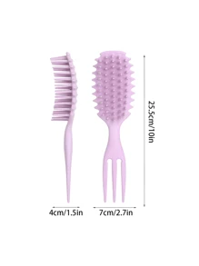 1 pieza Peine de cojín de aire ovalado con mango, cepillo de definición de estilo de material de paja de trigo, cepillo desenredante, peine profesional para peinado, cepillo de definición de rizos rebotantes, para cabello rizado, liso, mujeres, niños. - Multicolor - Ver 5